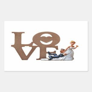 Bride and Groom Rectangular Sticker