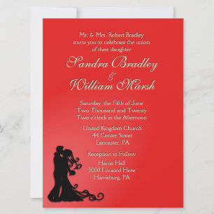Bride and Groom Red Invitation