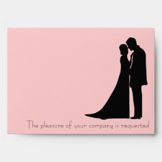 Bride and Groom silhouette elegant envelope
