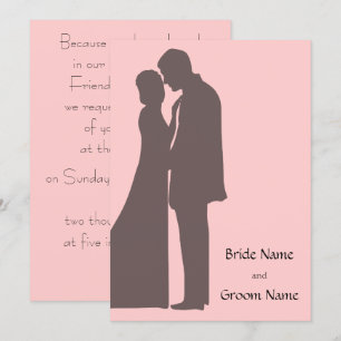 Bride and groom Silhouette Invitation