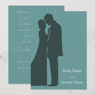 Bride and groom Silhouette Invitation