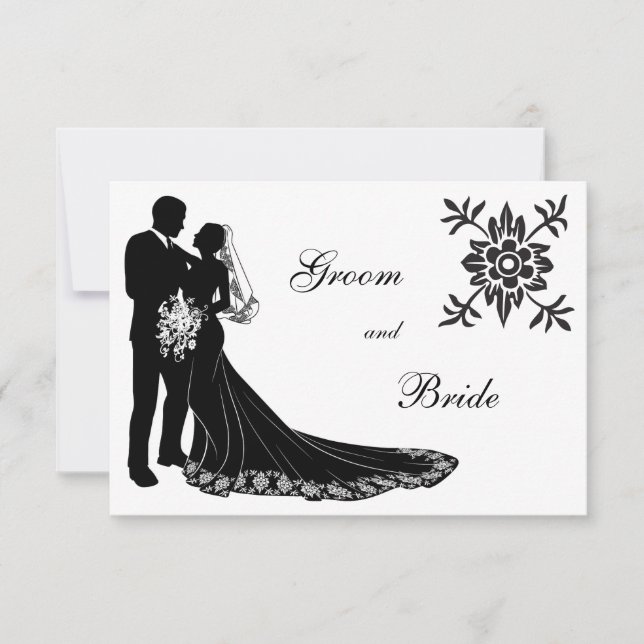Bride and Groom Silhouette Invitation (Front)