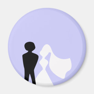 Bride and Groom Silhouette Magnet