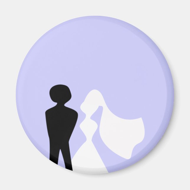 Bride and Groom Silhouette Magnet (Front)