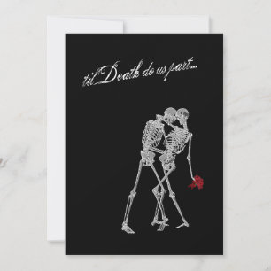 Bride and Groom Skeletons Goth Wedding Invitation