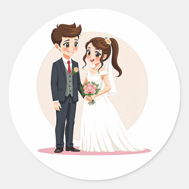Bride and Groom Sticker (Front)