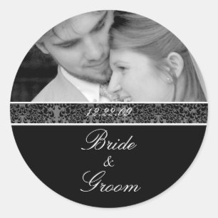 Bride and Groom Sticker Black and White Your Photo