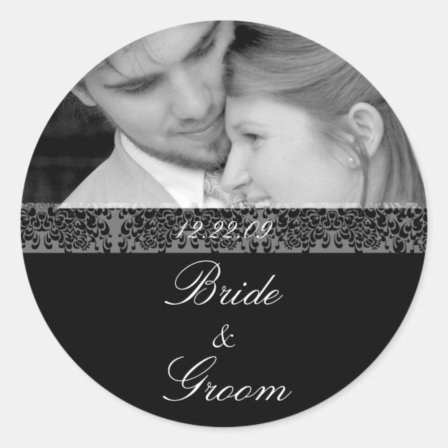 Bride and Groom Sticker With Your Photo (Front)