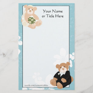 Bride and Groom Teddy Bears Stationery