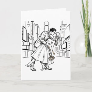 Bride and Groom Times Square New York City Invitation