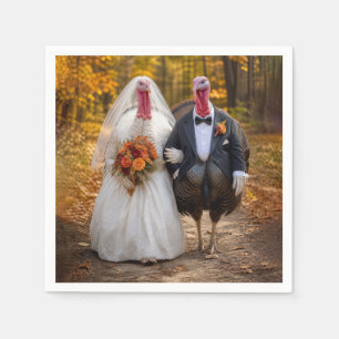 Bride and Groom Turkeys  Napkin
