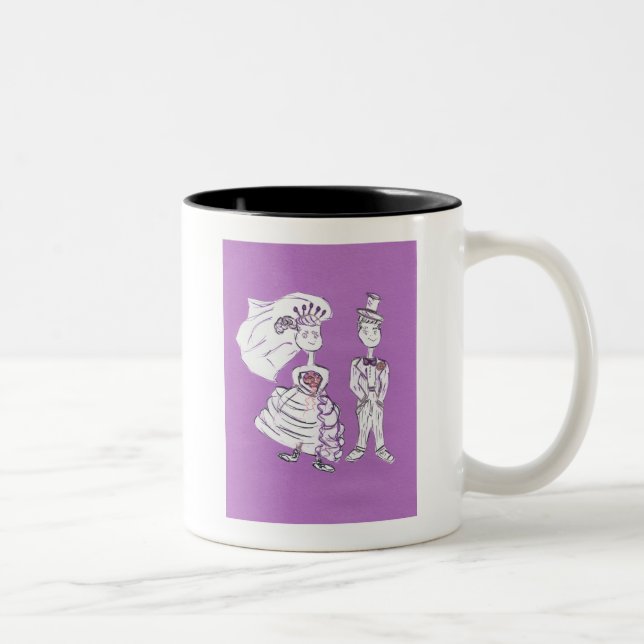 Bride and Groom Two-Tone Coffee Mug (Right)