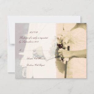 Bride and Groom Vintage Wedding RSVP Card