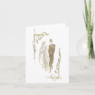 Bride and Groom Wedding & Anniversary Art Gifts Card