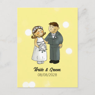 Bride and Groom Wedding Celebration Postcard
