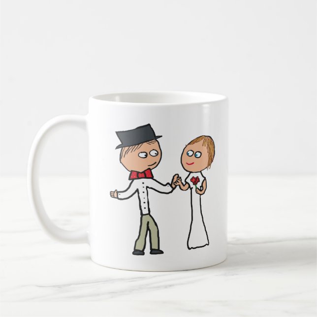 Bride and Groom Wedding Day Coffee Mug (Left)