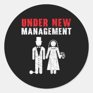 Bride And Groom Wedding Day Marriage Just Married Classic Round Sticker