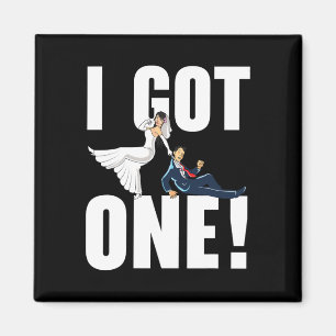 Bride And Groom Wedding Day Marriage Just Married  Magnet