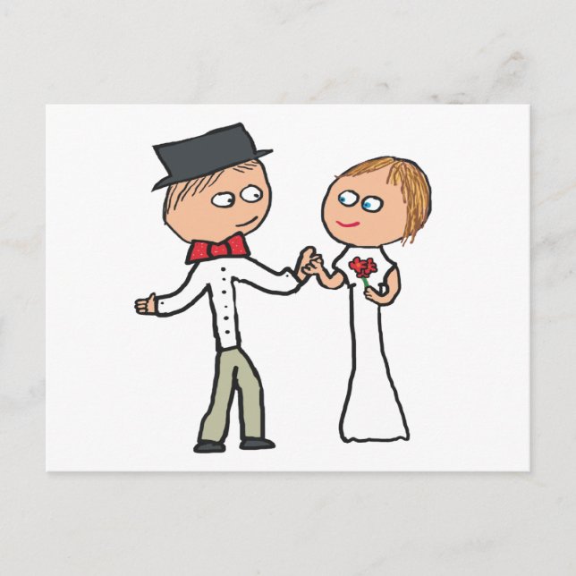 Bride and Groom Wedding Day Postcard (Front)