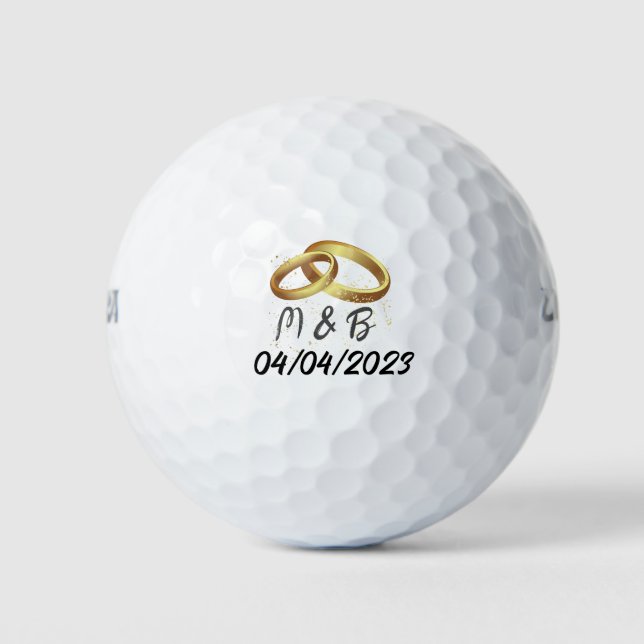 Bride and Groom Wedding Golf Ball  (Front)