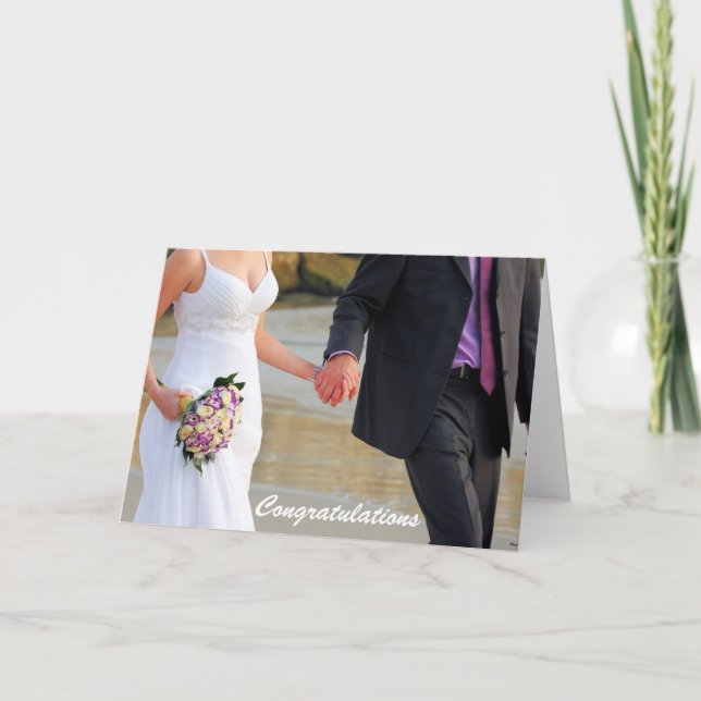 Bride and Groom Wedding Greeting Card (Front)