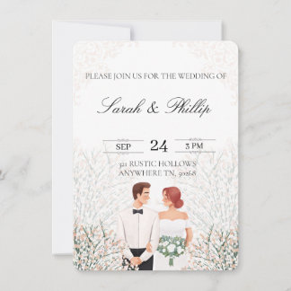 Bride and Groom Wedding Invitation