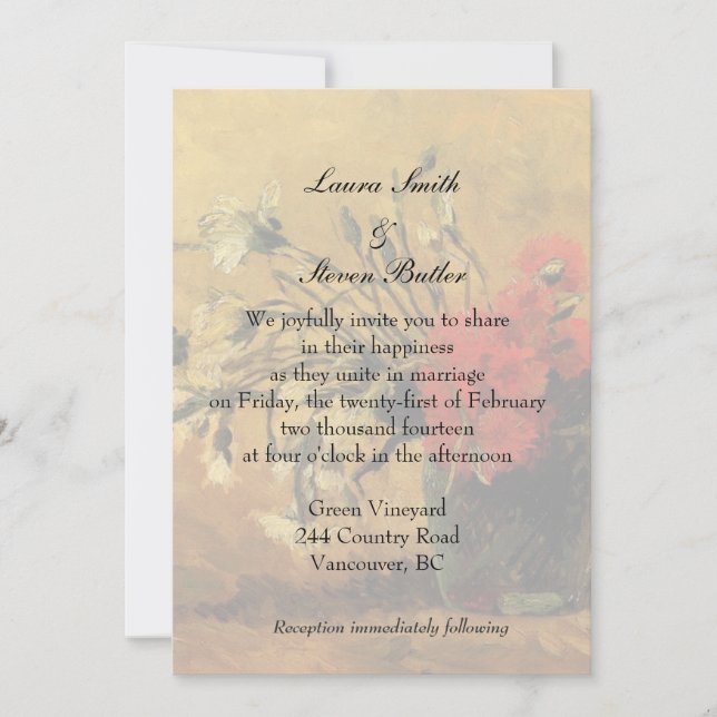 bride and groom wedding invitation. van Gogh Invitation (Front)