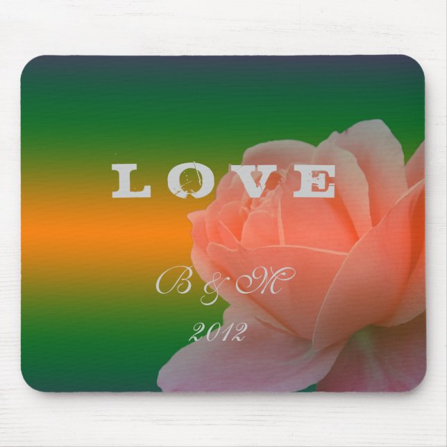 bride and groom wedding mouse pad,rose flower pad (Front)
