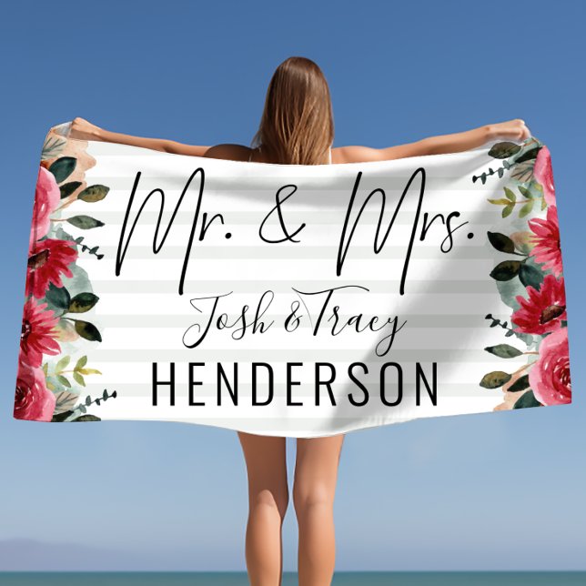 Bride and Groom Wedding Mr and Mrs Beach Towel (Bride and Groom Wedding Mr and Mrs Beach Towel)