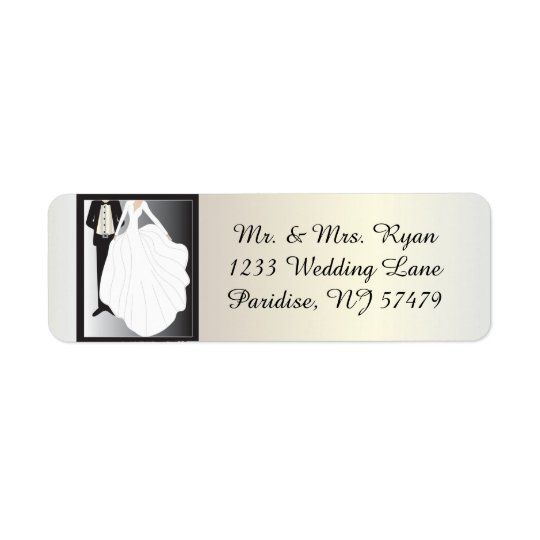 Bride and Groom Wedding Return Address Label