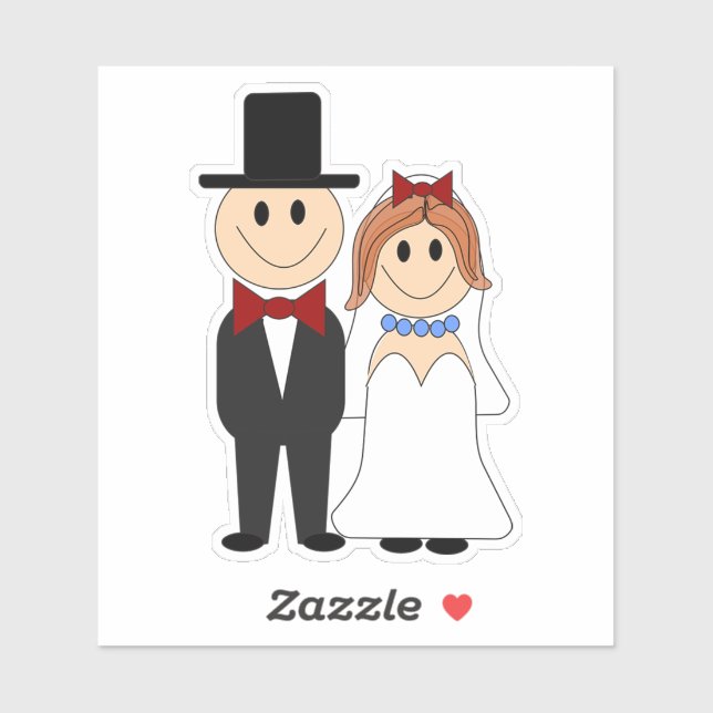 Bride and Groom Wedding  Sticker (Sheet)