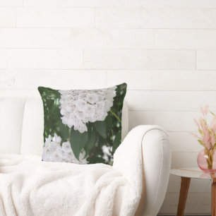Bride and Groom White Mountain Laurel Cushion
