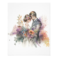 bride and groom with delicate Photo Enlargement