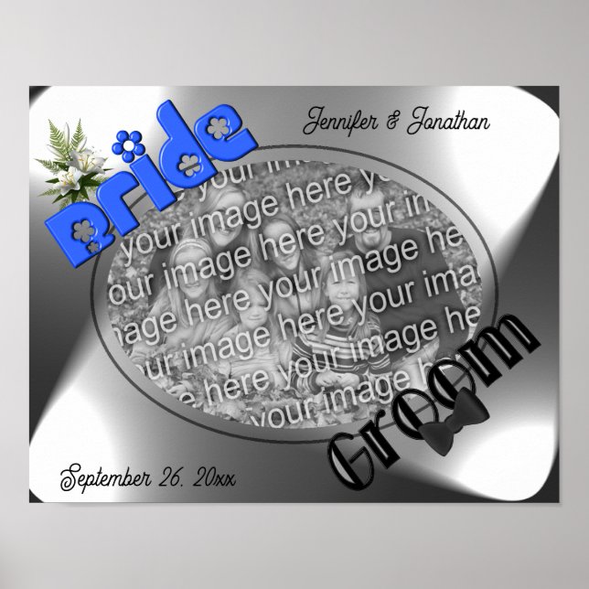 Bride And GroomFrame Create Your Own Photo  Poster (Front)