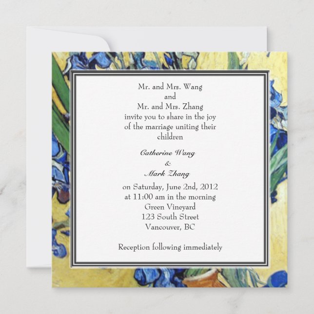 Bride and groom's parents' invitation. invitation (Front)