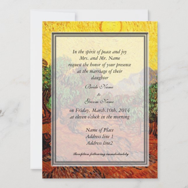 bride and groom's parents wedding invitation (Front)