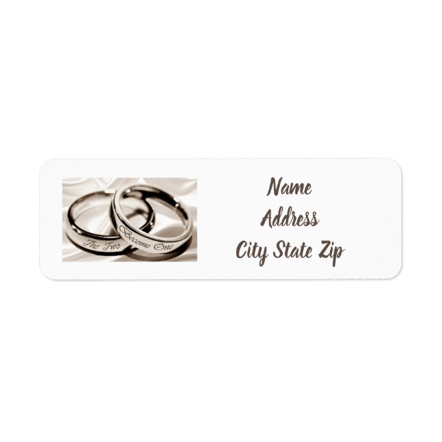 "BRIDE AND GROOM'S" RETURN ADDRESS LABEL (Front)