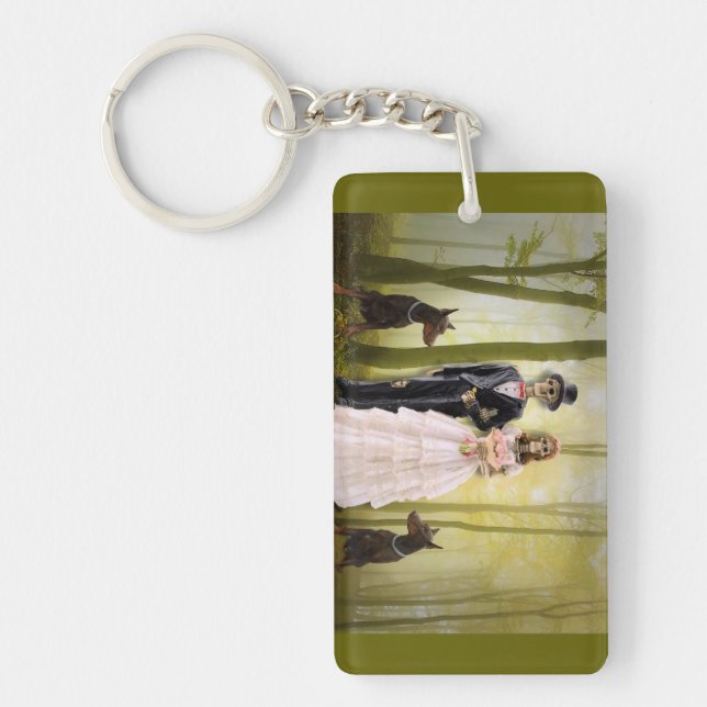 Bride And Groon Skeletons Keychain (Front)