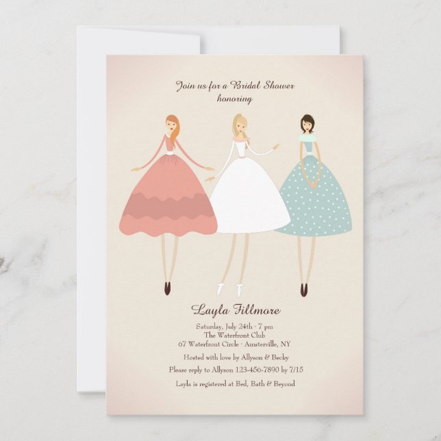 Bride and Her Attendants Invitation (Front)