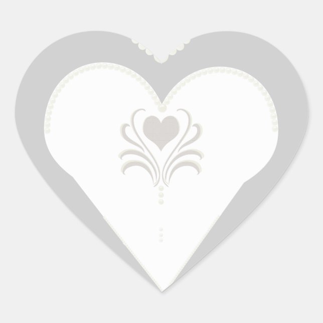 Bride and pearls heart sticker (Front)