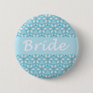bride art deco florals 6 cm round badge