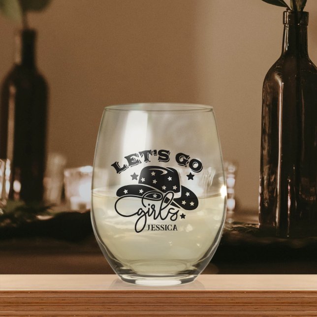 Bride Babe Bachelorette Custom Name Stemless Wine  Glass (Creator Uploaded)