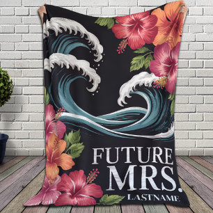 Bride Bachelorette Gift for Beach Wedding Vibes Fleece Blanket