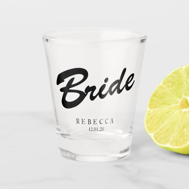 Bride Bachelorette Party Personalised Shot Glass (Front)