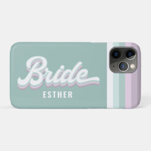 Bride bachelorette wedding funky retro 80's pastel iPhone 11 pro case