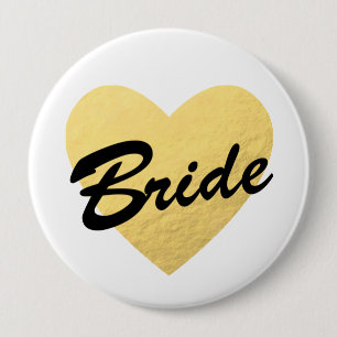Bride Badge   gold heart   Bachelorette party