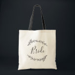 Bride bag. Black and white botanical wedding Tote Bag<br><div class="desc">Wedding "Bride" tote bag with black and white botanical elements. Contact me,  please,  if you need additional items.</div>
