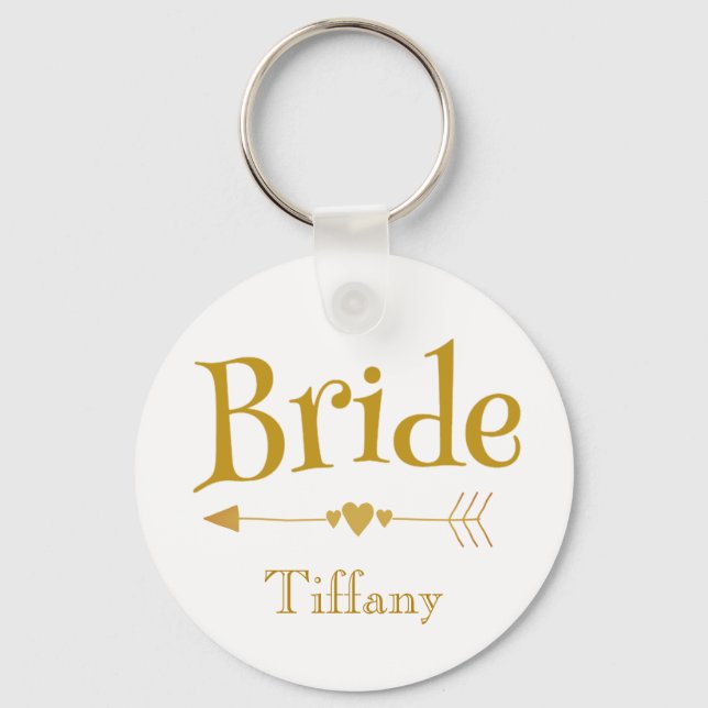 Bride Beautiful Wedding Memento Key Ring (Front)