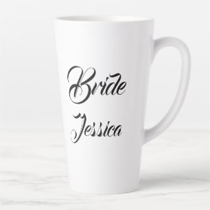 Bride Black Elegant Script Gifts Stylish Weddings Latte Mug