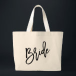 Bride Black Script Large Tote Bag<br><div class="desc"></div>